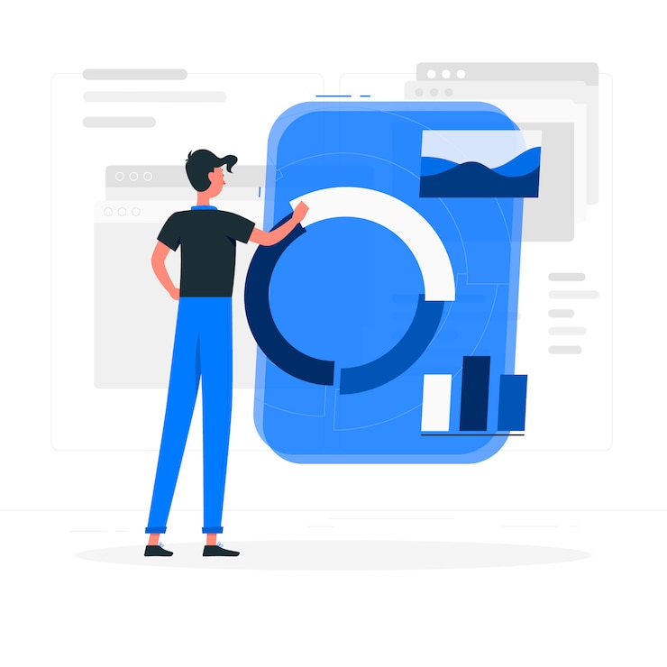 Vector analytics concept illustration