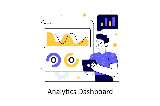 Vettore analytics dashboard flat style design illustrazione vettoriale illustrazione delle scorte