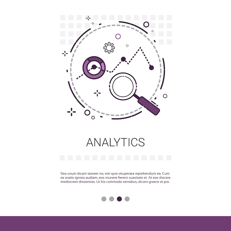Vector analytics financiële bedrijfsanalyse webbanner