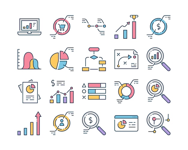 Analytics icons set