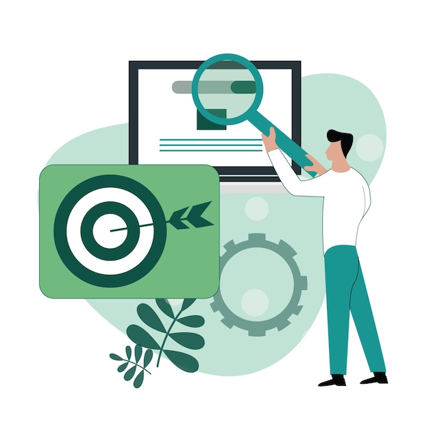 Vector analytics man flat concept