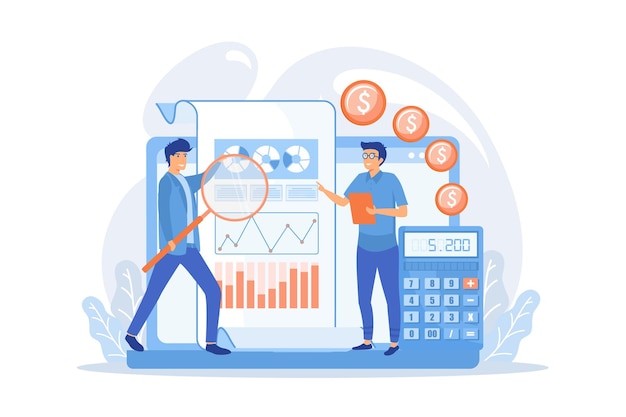 analytics Marketingstatistieken data-analyse financieel auditconcept Cirkeldiagrammen diagrammen analyseren