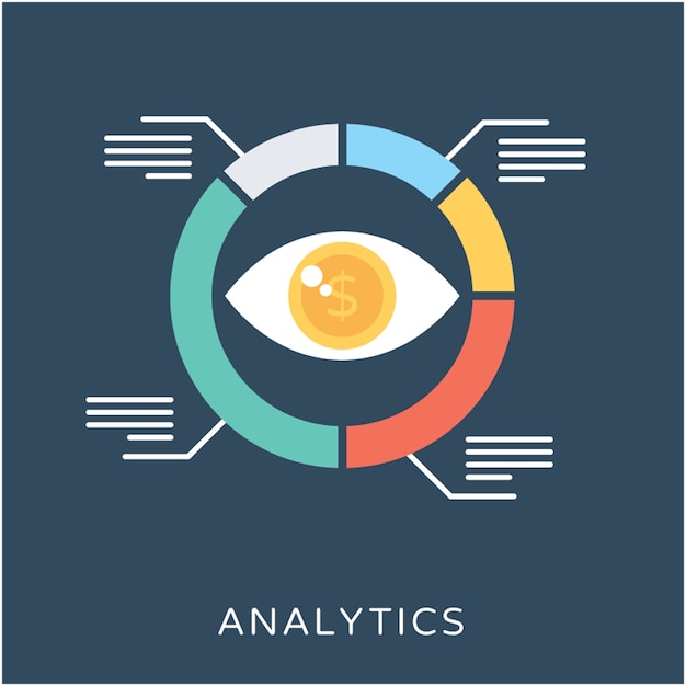 Analytics platte vector icon