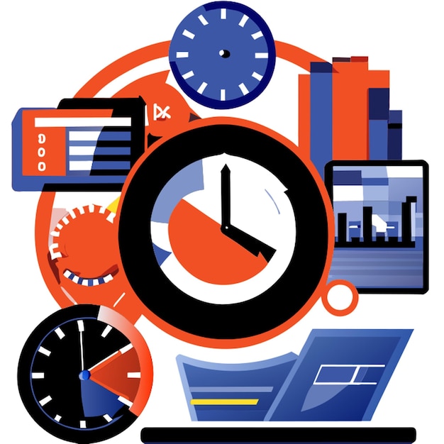 analytics of time money and energy vector illustration