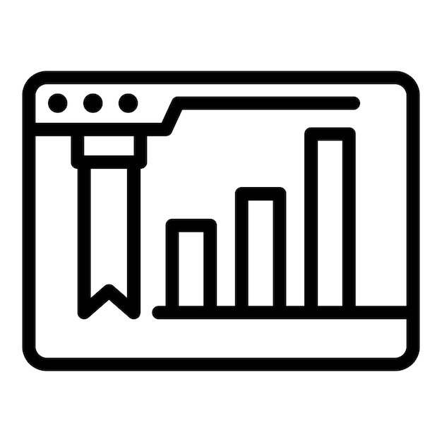 Analytische websitepictogram Overzicht website analytische vectorpictogram voor webontwerp geïsoleerd op een witte achtergrond
