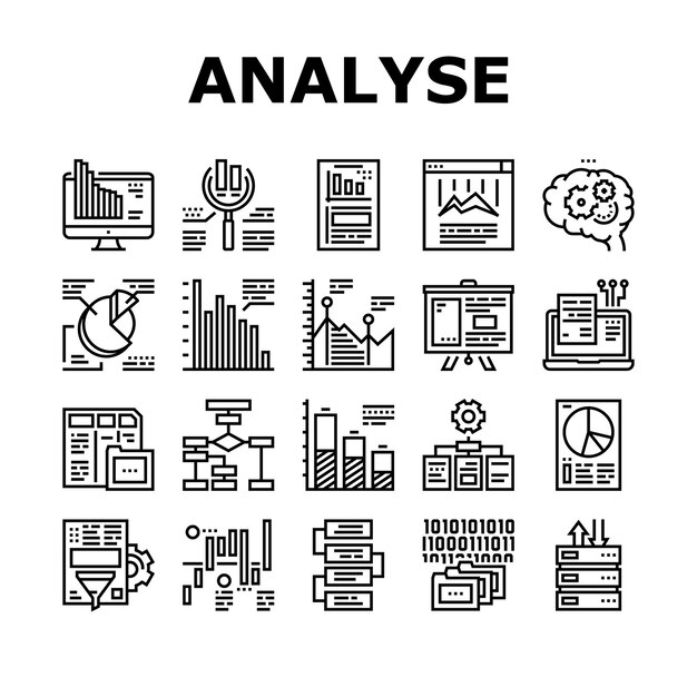 Vector analyze infographic collection icons set vector