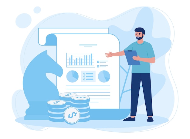 analyze trades concept flat illustration