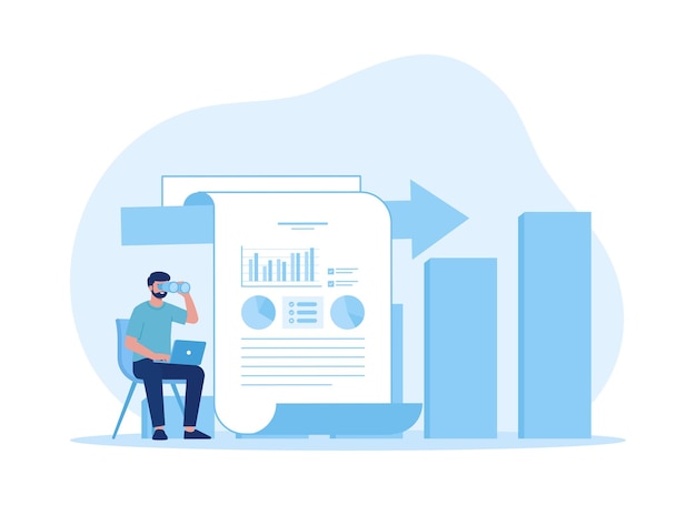 Analyze trades trending concept flat illustration