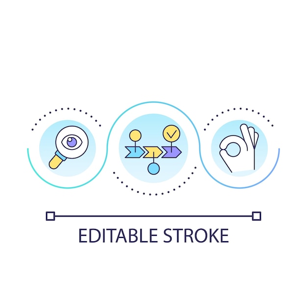 analyze workflow loop concept icon