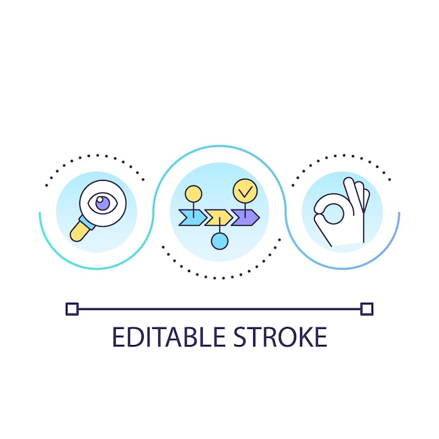 Analyze workflow loop concept icon