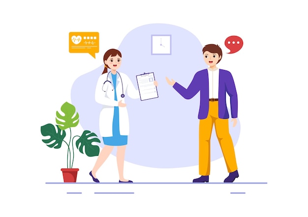 Anamnese systeem vectorillustratie voor informatie over de ziekte- en gezondheidszorgdatabase