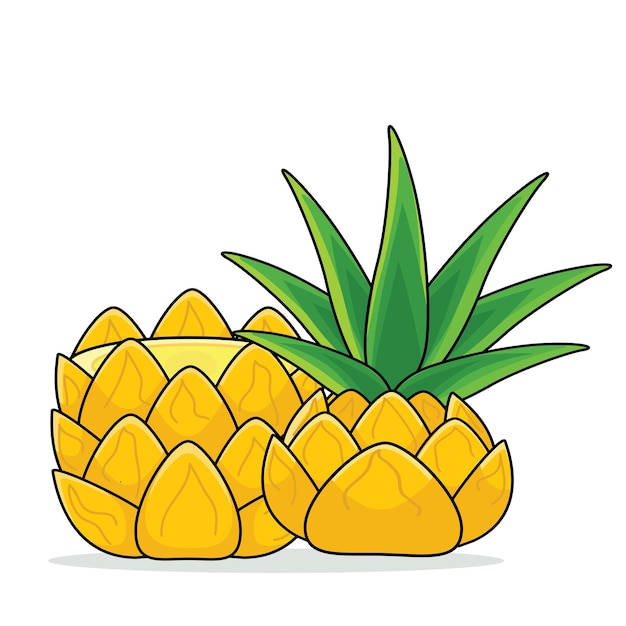 Ananas ananas gesneden ananas slice vector cartoon