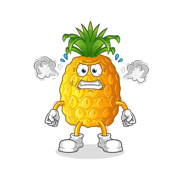 Ananas erg boos mascotte