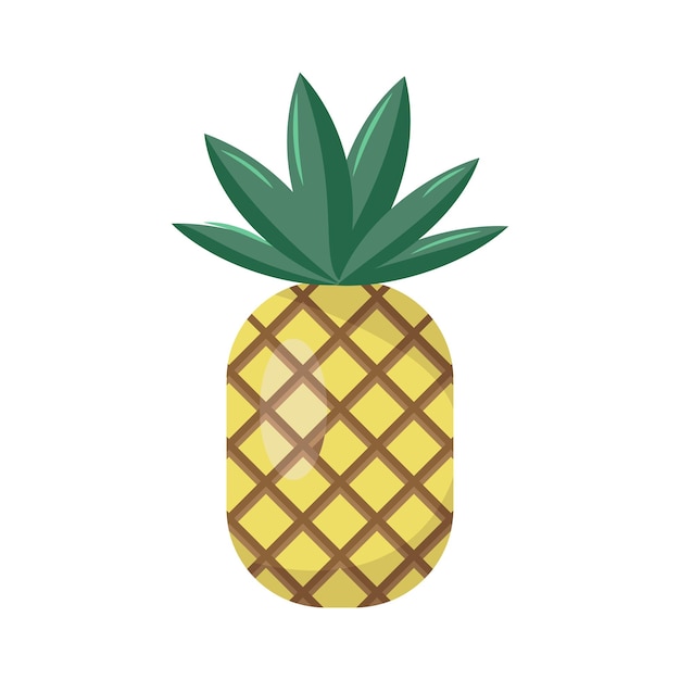 Ananas geïsoleerd op een witte achtergrond vectorillustratie