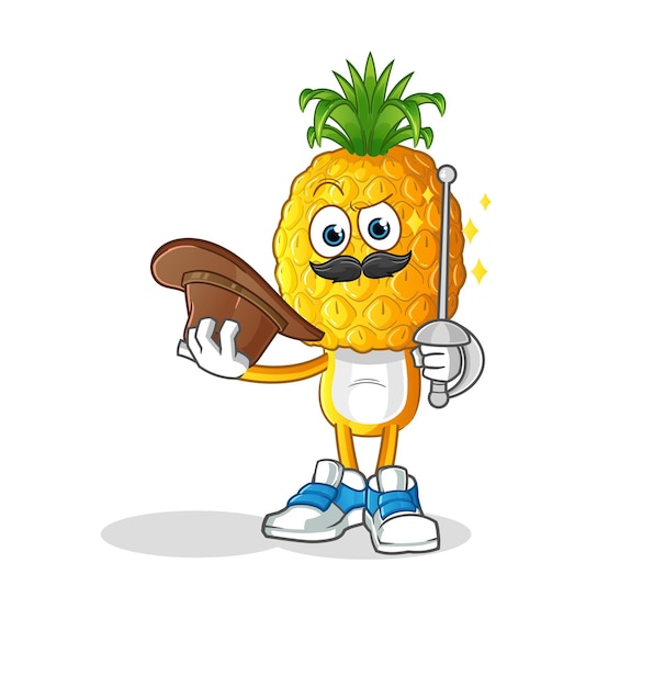 Ananas hoofd cartoon schermer karakter cartoon mascotte vector