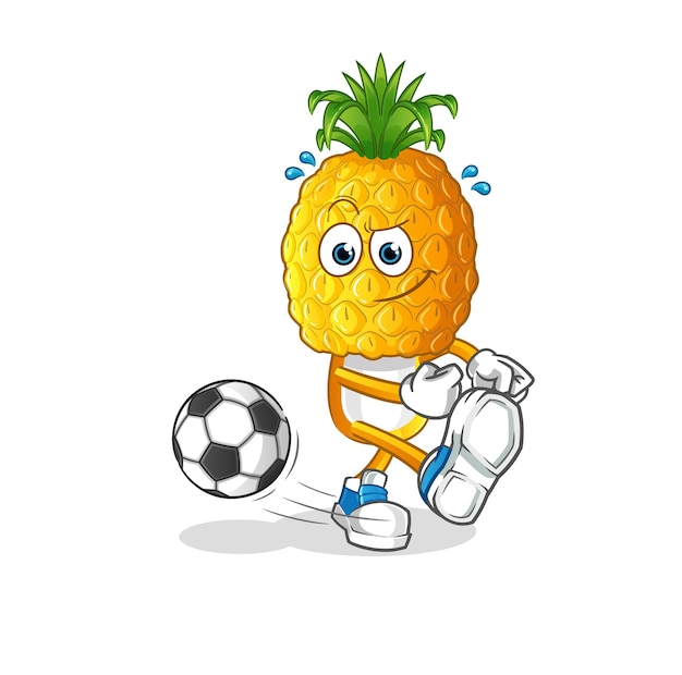 Ananas hoofd cartoon schoppen de bal cartoon mascotte vector