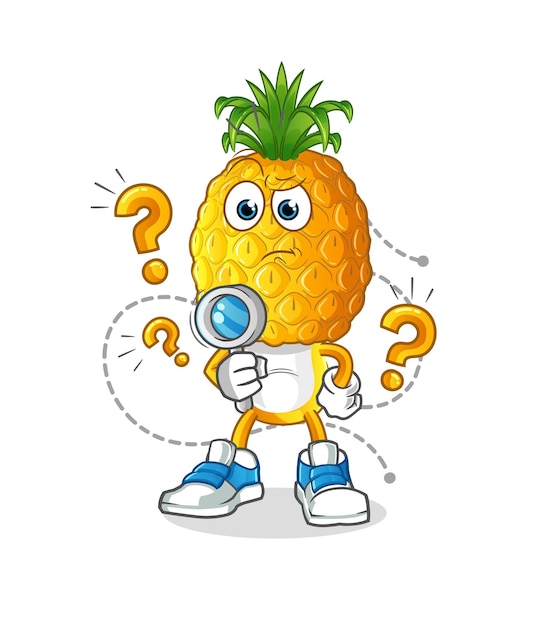 Ananas hoofd cartoon zoeken illustratie karakter vector