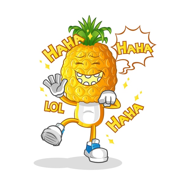 Ananas hoofd stripfiguur Laugh Out Loud. cartoon vector