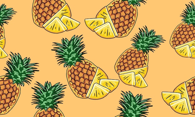 Ananas naadloos patroon achtergrondontwerp