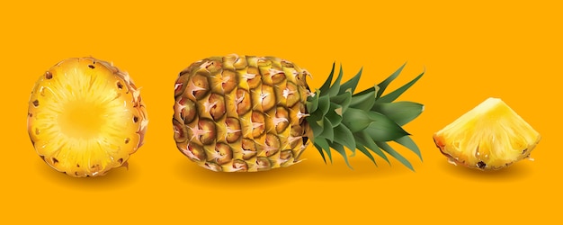 Ananas op een felgele achtergrond