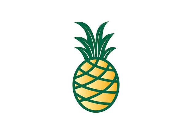 Ananas pictogram Zomer en tropisch fruit logo ontwerp