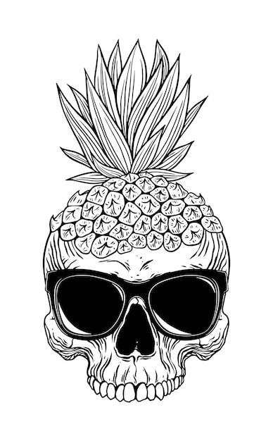 Vector ananas schedel hoofd