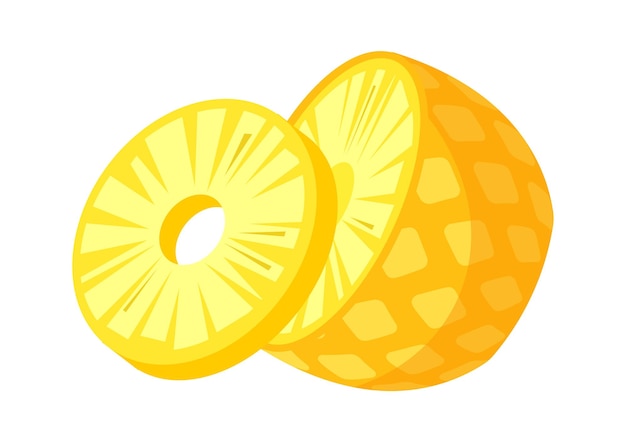 Vector ananasschijfje tropisch fruit vectorillustratie