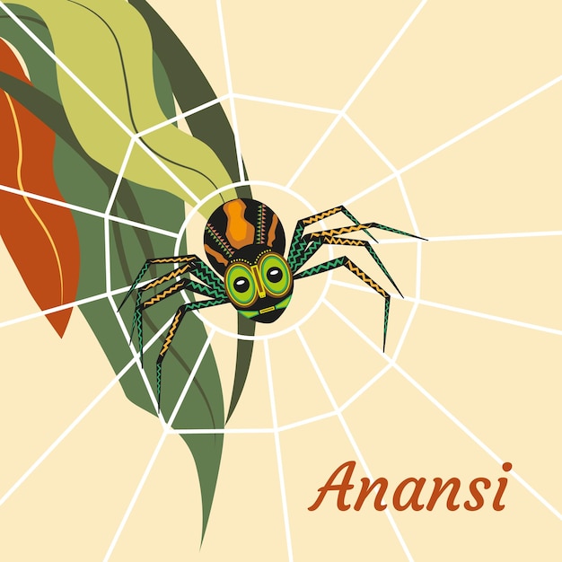 Anansi illustration Spider God African Tale Black Culture