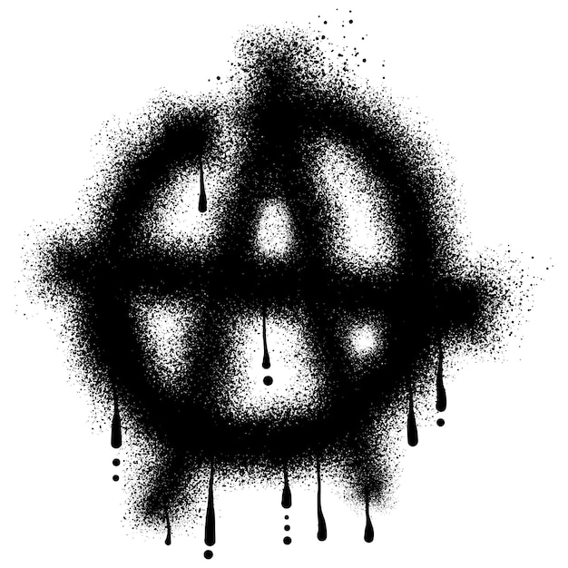 Vector anarchy symbol graffiti drawn with black spray paint