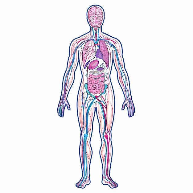 Vector anatomie van het menselijk lichaam