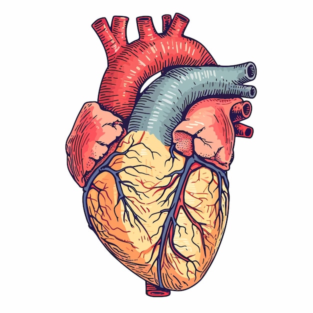 Vector anatomie_van_het_menselijke_hart_vectorillustratie