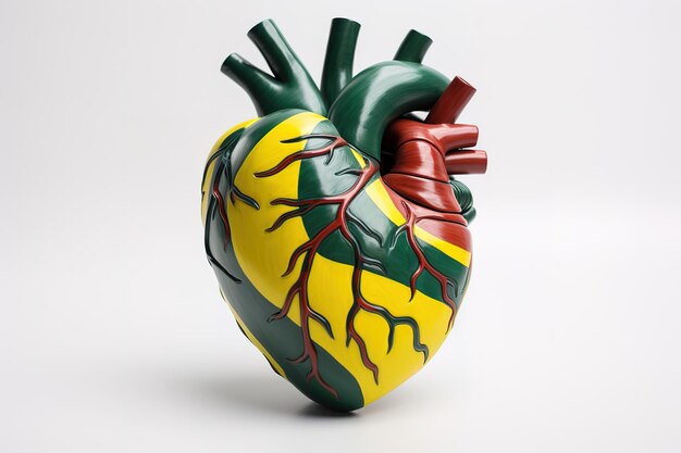 Vettore anatomia del cuore modello medico in plastica 3d illustrazione su sfondo bianco