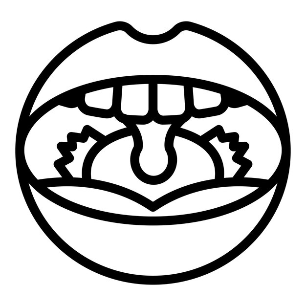 Anatomy tonsillitis icon Outline anatomy tonsillitis vector icon for web design isolated on white background