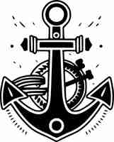 Vector anchor black and white isolated icon vector illustration