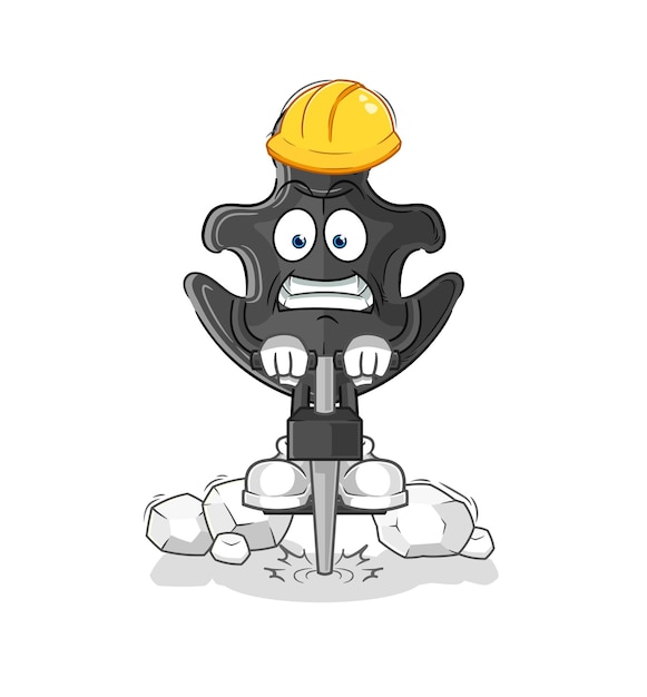 Anchor drill the ground cartoon character vector