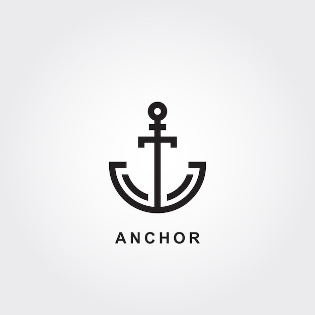 Anchor flat icon logo design vector