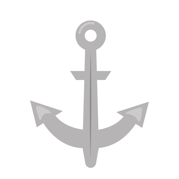 Vector anchor in flat style on white background