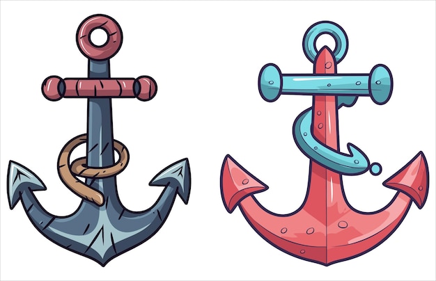 Vector anchor flat vector illustration nautical anchor icon