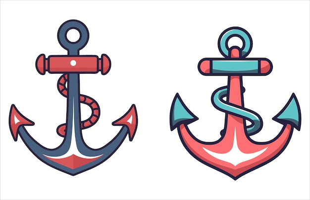 Anchor Flat Vector Illustration Nautical anchor icon