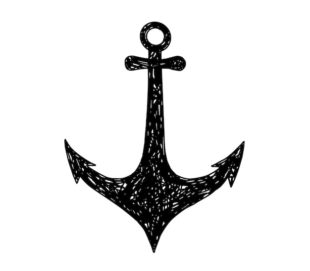 Anchor hand drawn Illustration, vector.