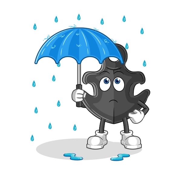 Vector anchor holding an umbrella illustration character vector