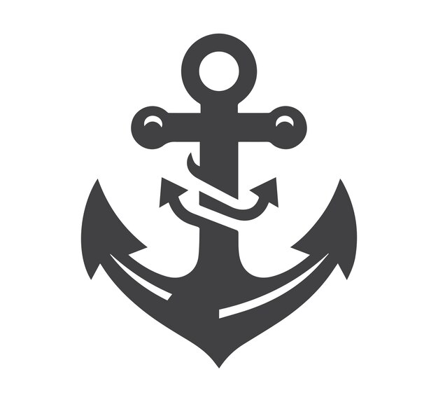 Vector anchor icon anchor marine icon simple illustration vector black and white anchor icon