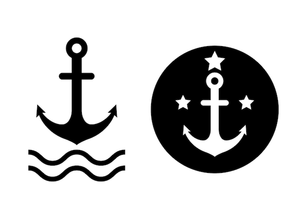 Vector anchor icon design template isolated illustration