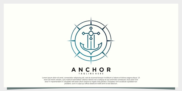 Anchor icon logo design with template