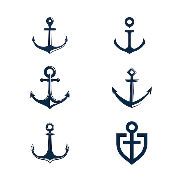 Anchor icon Logo Template vector illustration