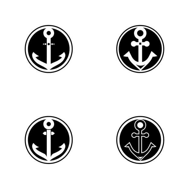 Anchor icon logo template vector illustration