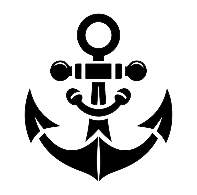 Vector anchor icon vector silhouette style