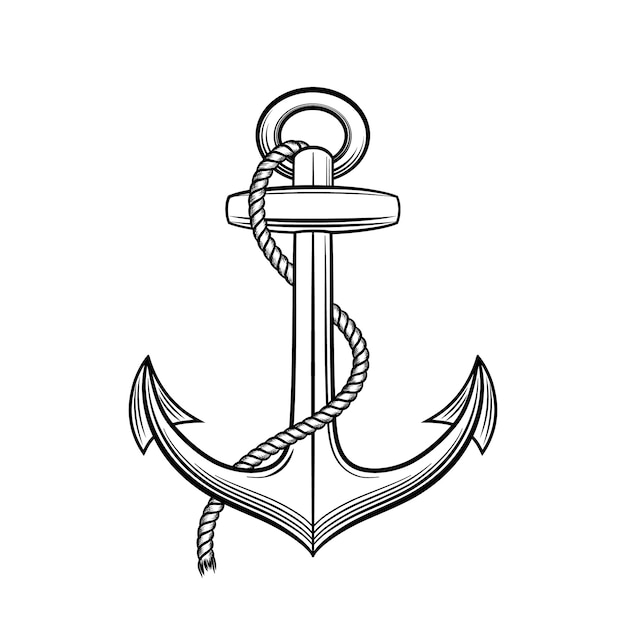 anchor illustration in vintage style