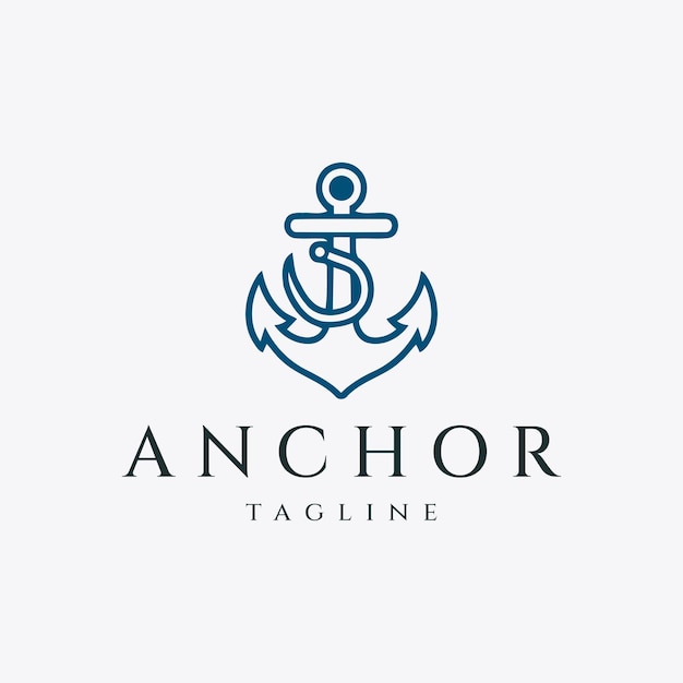 Anchor logo design vector illustration