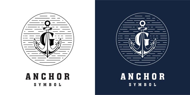 Vector anchor logo design with combination letter g